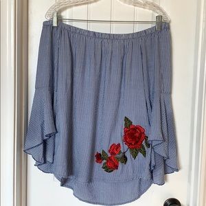 Versona striped off the shoulder blouse